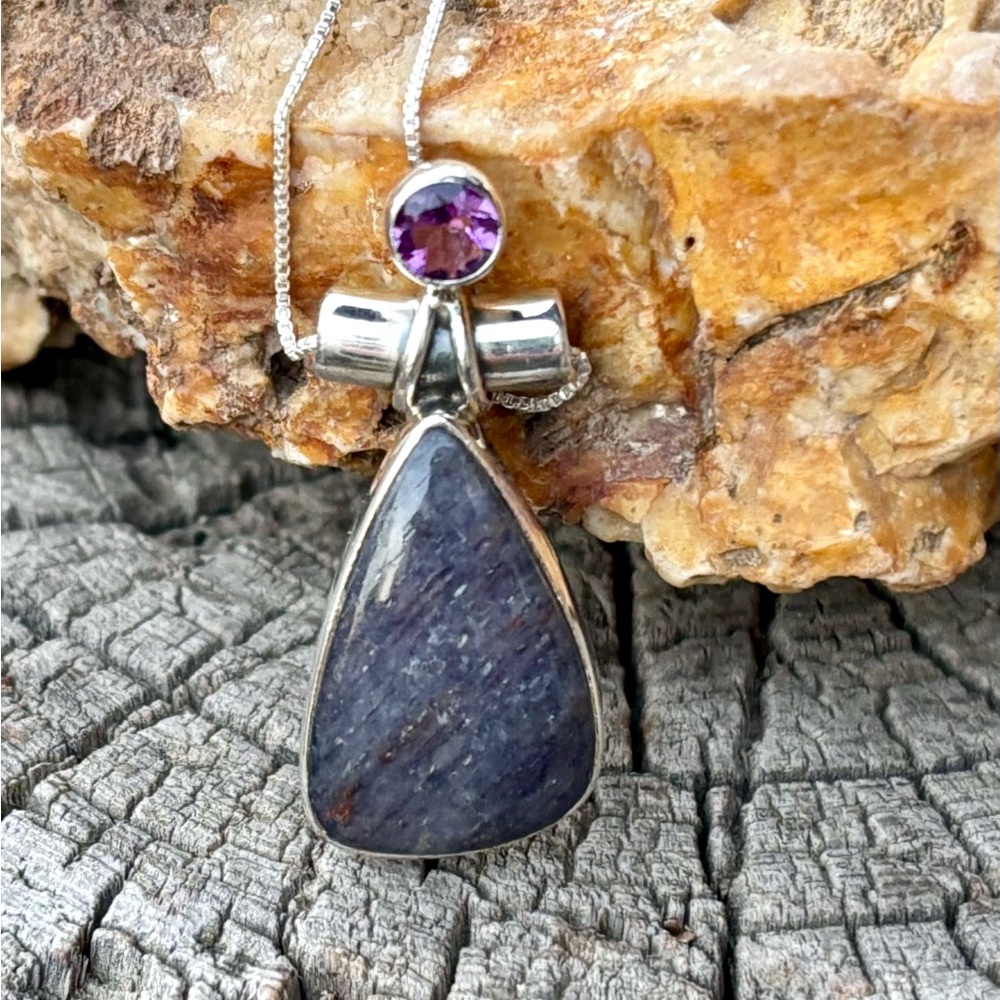 Purple Adventurine & Amethyst Necklace - Picture 8 of 10